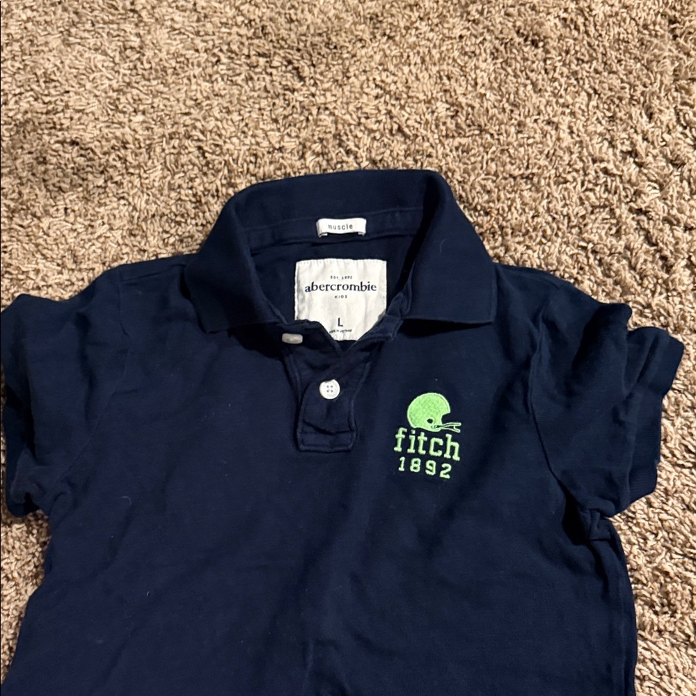 Abercrombie & Fitch Kids Polo in Navy with Green Logo